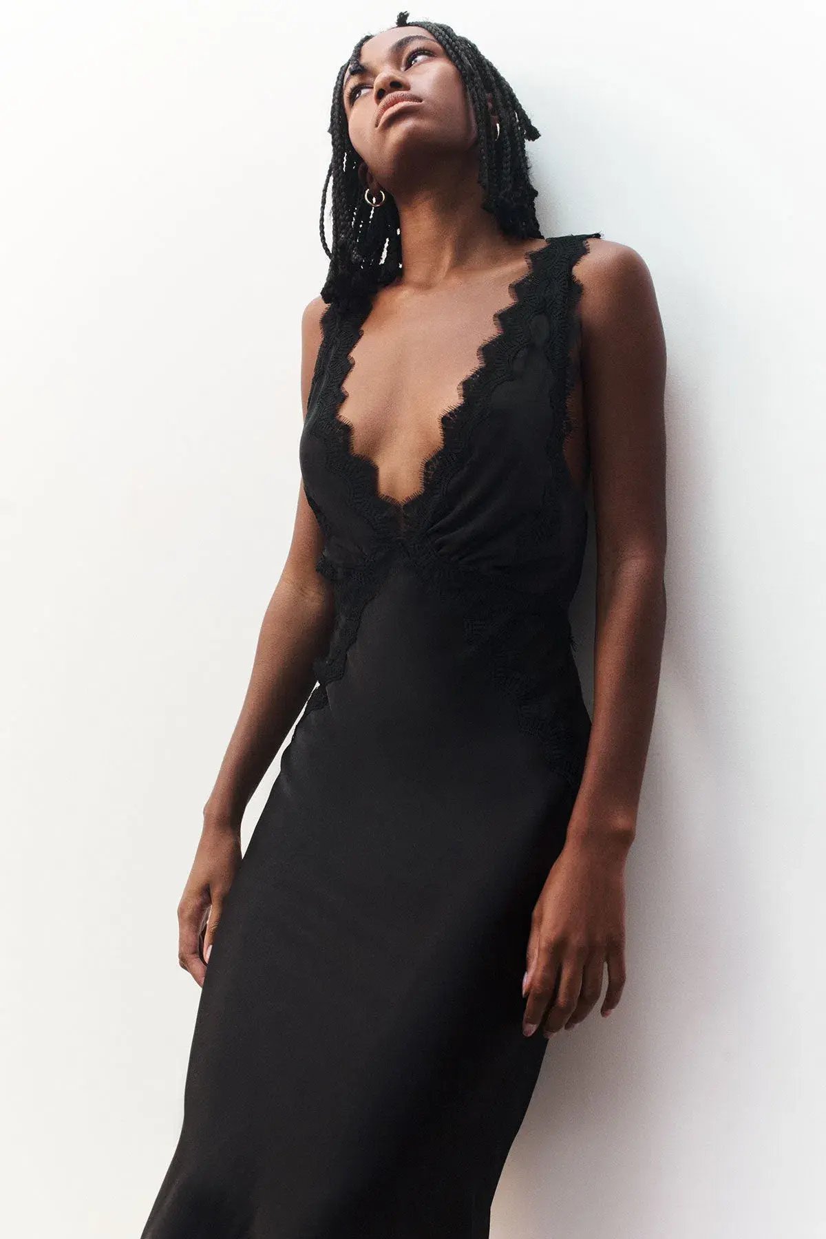 Shona Joy Camille Lace Cross Back Midi Dress in Black Size XS / AU 6 photo 4