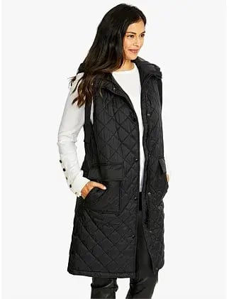 Ping Pong Kit Side Button Hooded Long Puffer Vest Black Size 18 photo 2