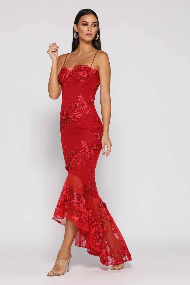 Elle Zeitoune Renee Dress Red Size 10 photo 2