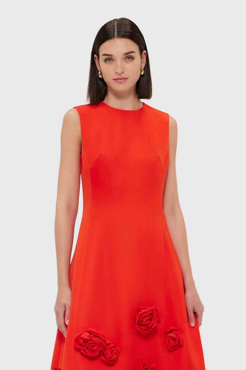 LEO LIN CLEO SLEEVELESS MIDI DRESS - SCARLET photo 2