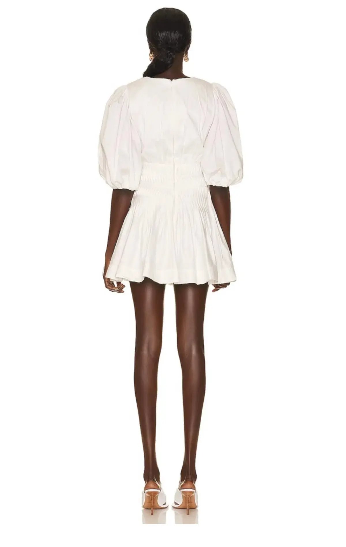 Aje Tidal Tucked Mini Dress Ivory Size 4 photo 3