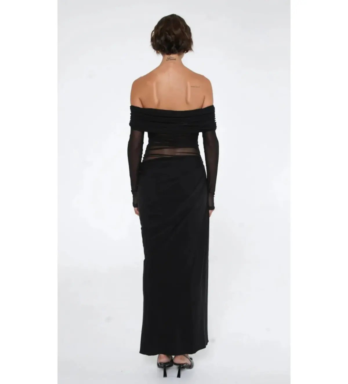 Benni Yasmin Off-Shoulder Maxi Dress Black Size AU 10 photo 3
