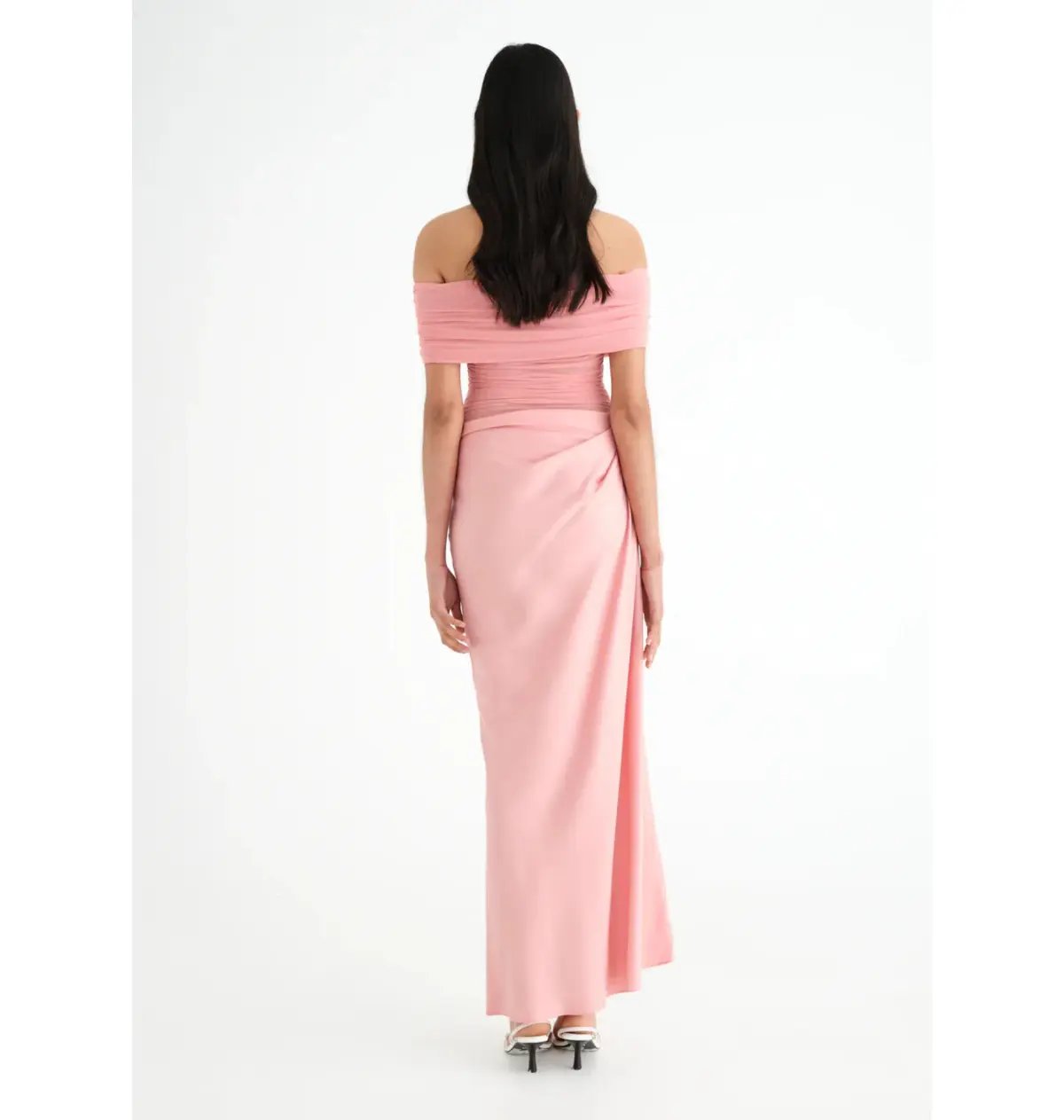 Benni Nico Off Shoulder Maxi Dress Candy Floss Size AU 8 photo 3