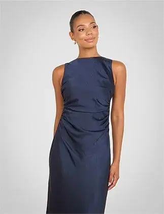 Pilgrim Gita Boat Neck Dress In Navy Size AU 10 photo 4