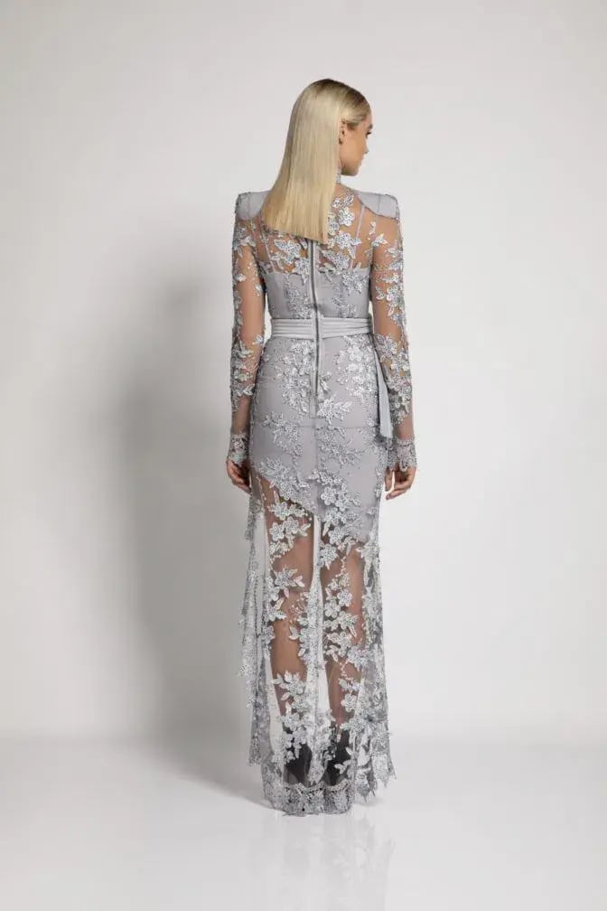 Zhivago Poison Midi Dress Grey Size 12 photo 3