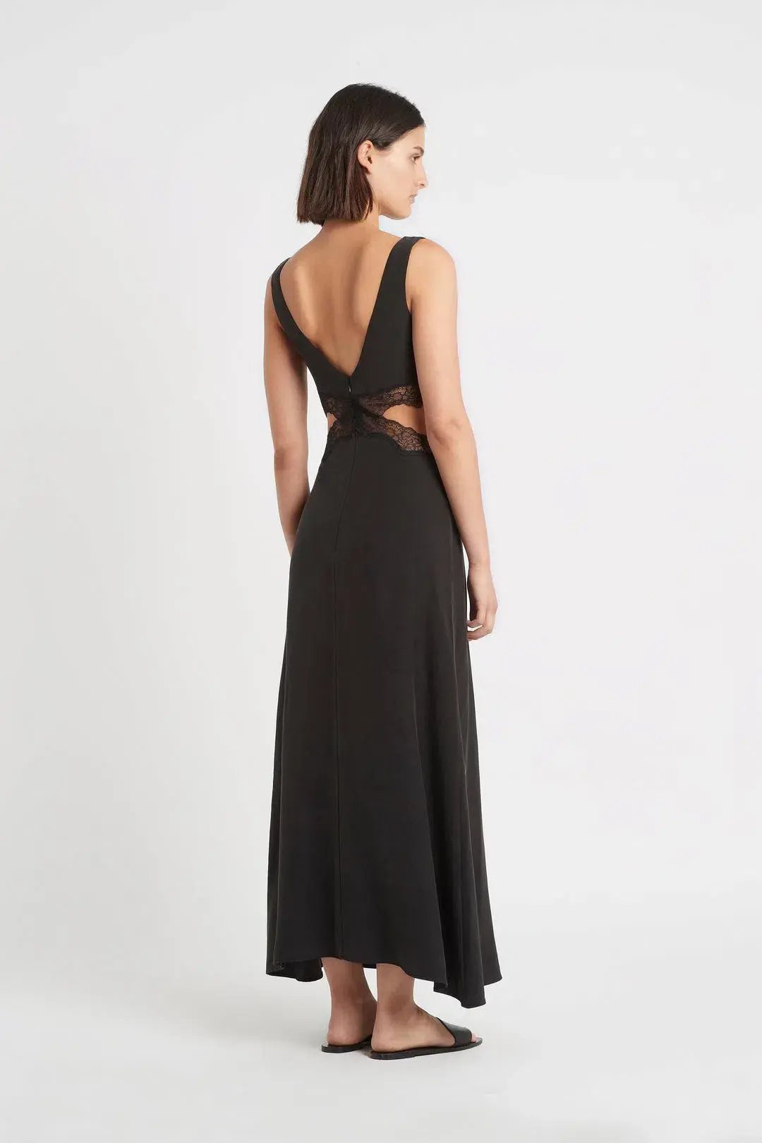 Sir the Label Alma Silk Cut Out Dress Black Size 3 / AU 12 photo 3