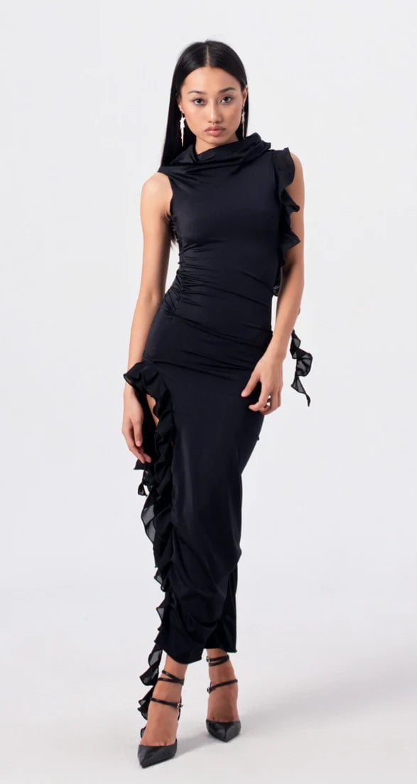 Fanci Club The Assassin Long Dress - Black photo 4