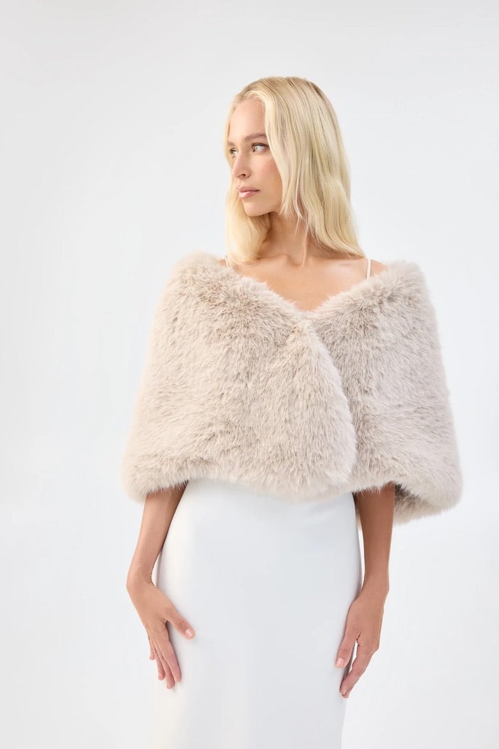 Unreal Fur Yasmine Wrap - Almond photo 3