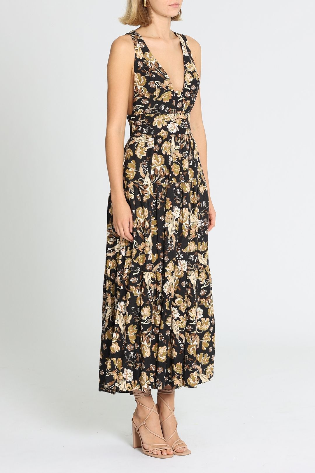 Palermo Plunged Low Back Midi Dress - Multi photo 2