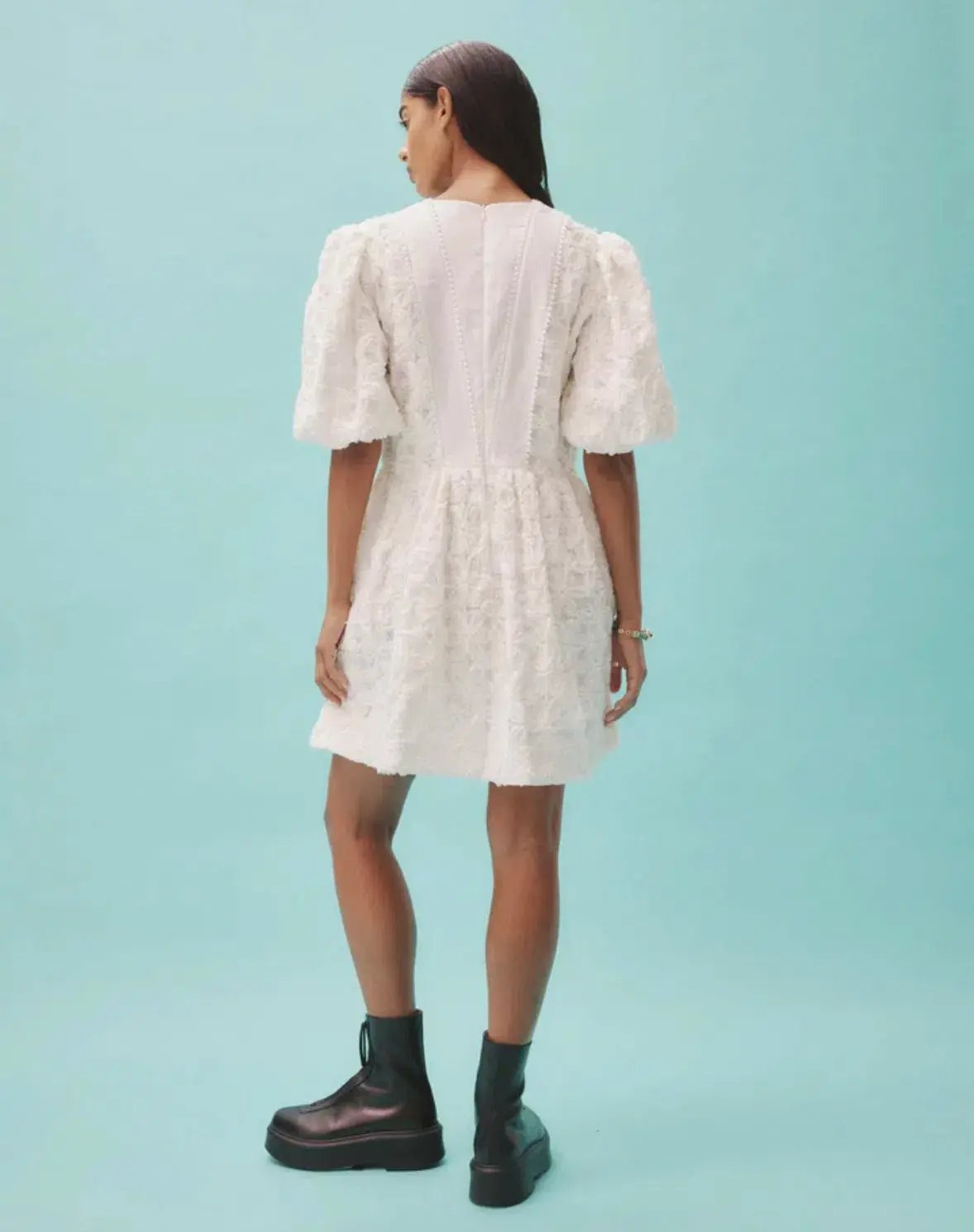 Alemais Iggy Embroidered Mini Dress White  Size 16 photo 2