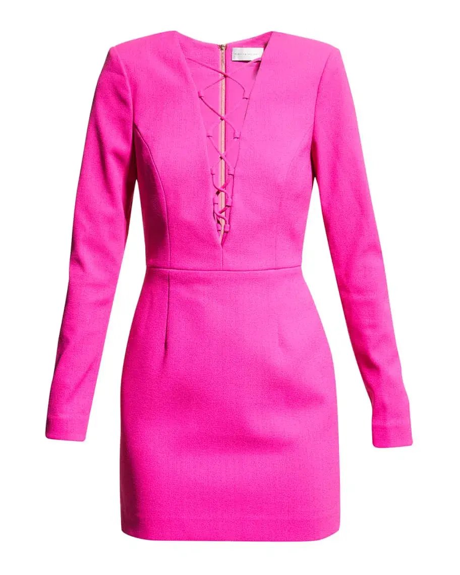 Rebecca Vallance Cupids Bow Mini Dress Pink Size 12 photo 4