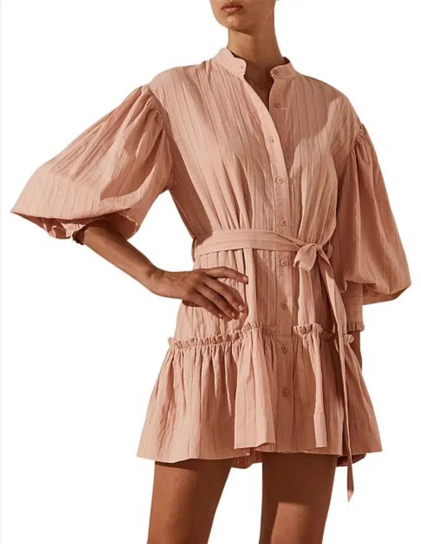 Shona Joy Ella Balloon Sleeve Mini Dress Pink Size 8 photo 3