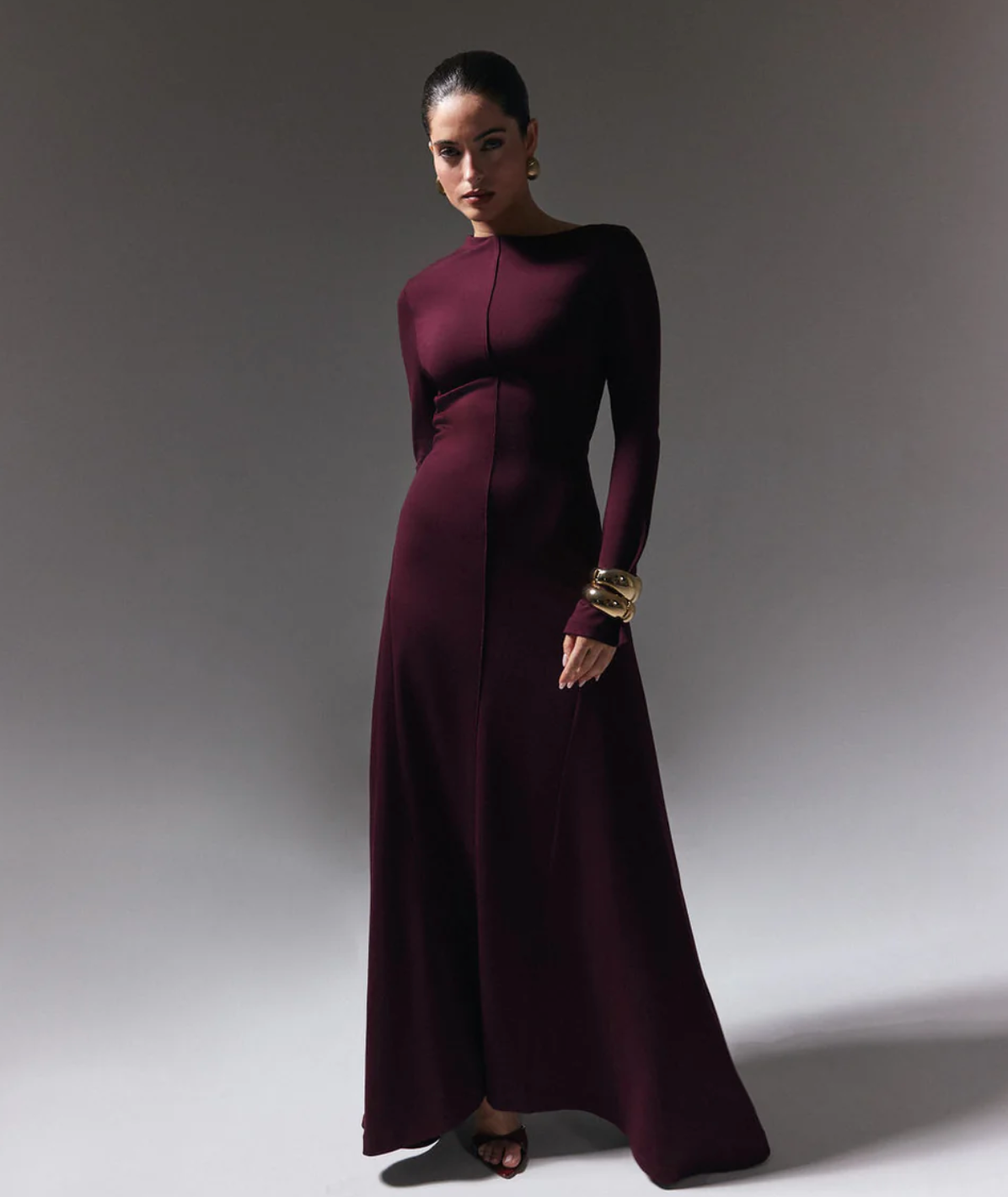 ELYSIAN DRESS BY MUZA BURGUNDY photo 3