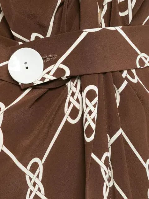 Manning Cartell Figure 8 Midi Dress Brown Print Size 12 photo 4
