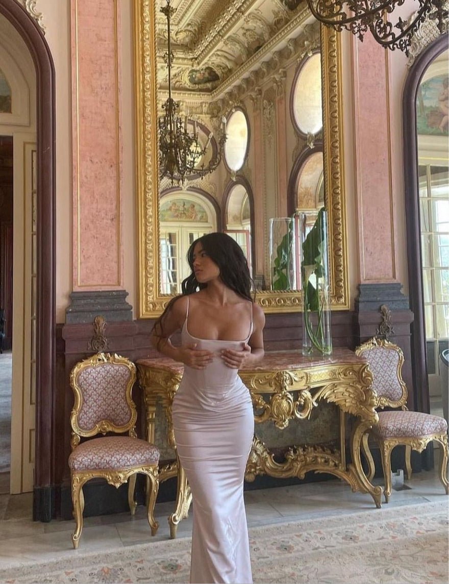 House of CB Olivette Satin Dress - Crystal Pink photo 2