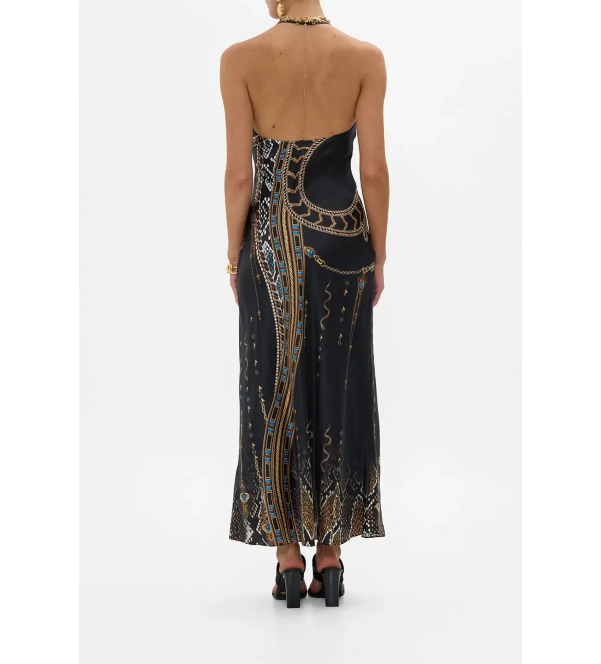 Camilla Chain Detail Slip Dress in Call Me Cleopatra Size photo 2