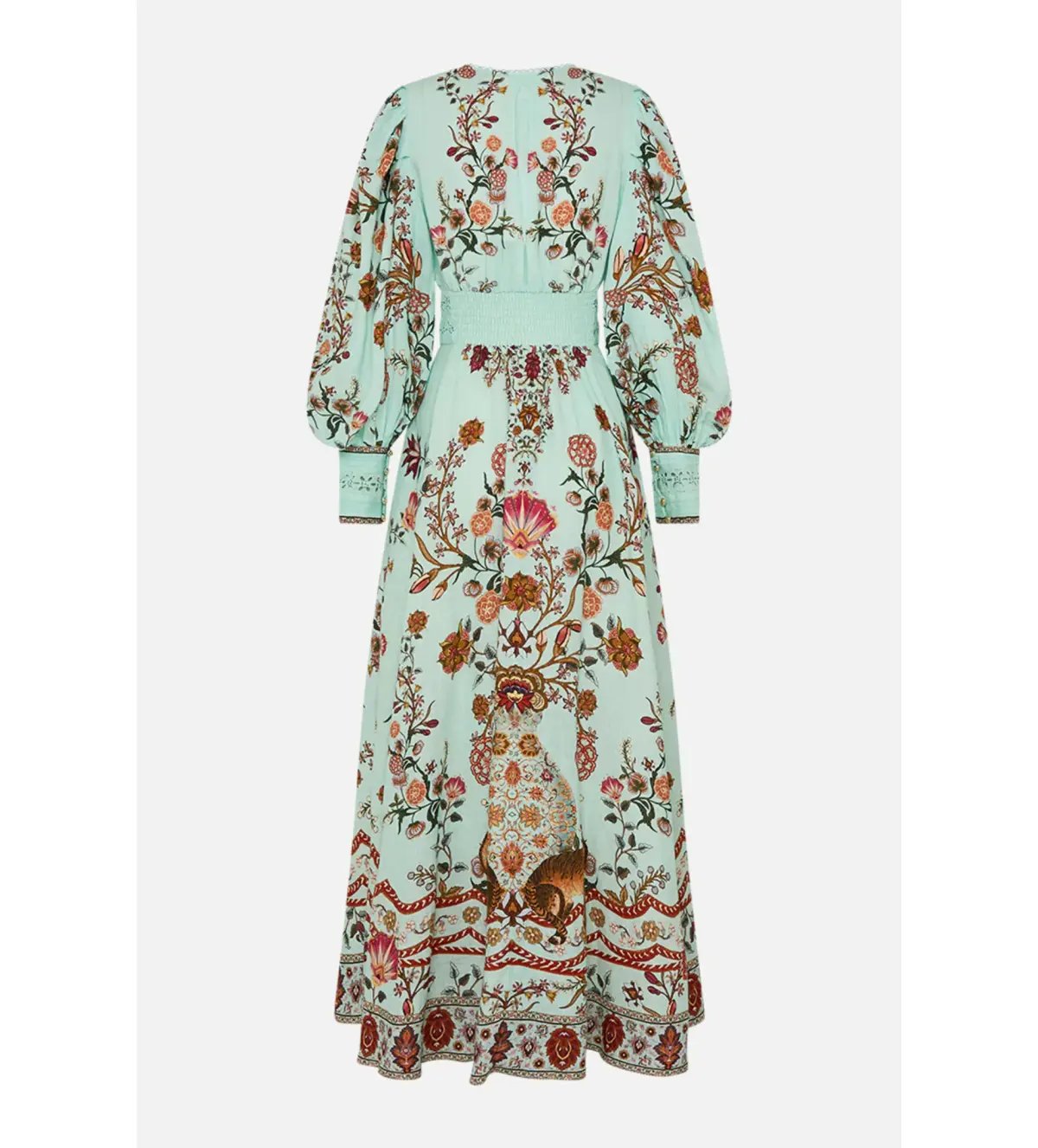 Camilla Shaped Waistband Dress in Floral Green Size AU 10 photo 5
