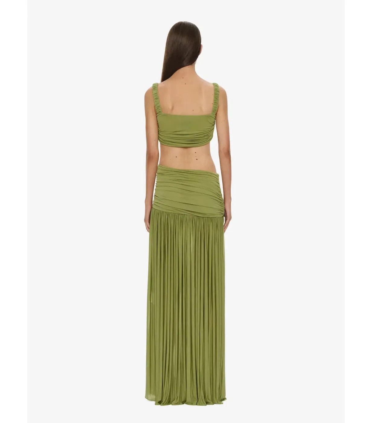 Christopher Esber Orion Separation Maxi Gown in Green Olive Size AU 10 photo 4