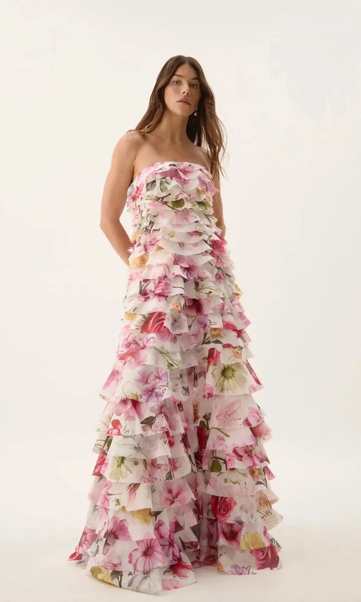 Aje / Fleur Pleated Gown / Collage Floral photo 5