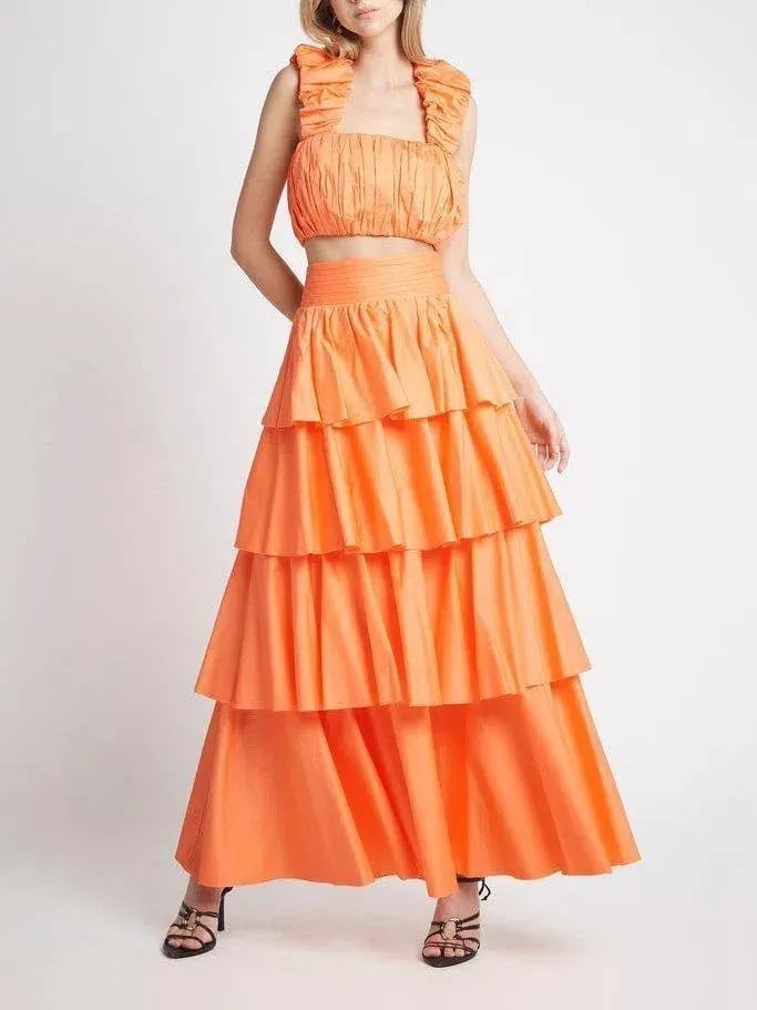 Aje Medina Crop & Skirt Set Orange Size 10 photo 2
