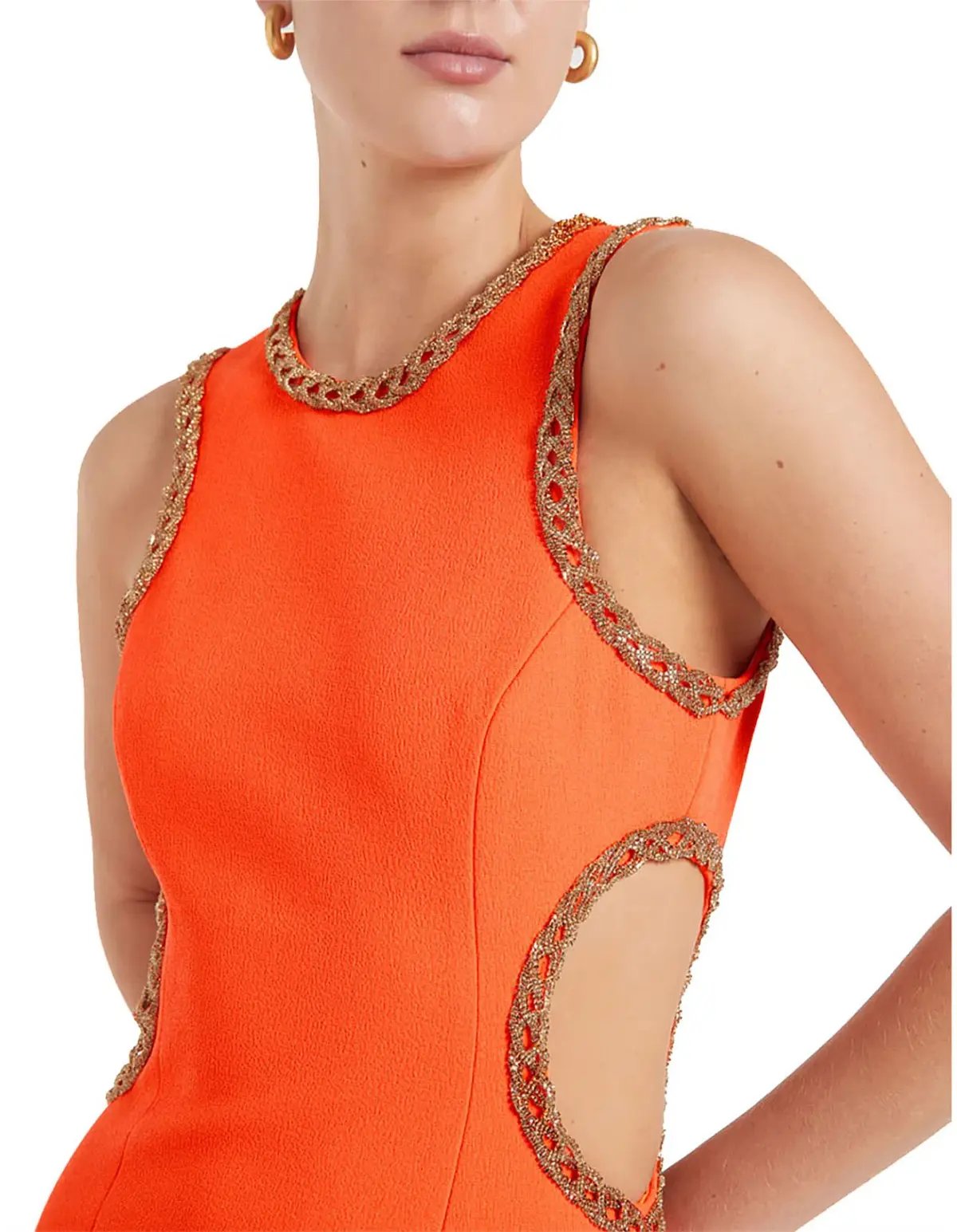 Rebecca Vallance Loretta Cut Out Mini Dress Orange Size 10 photo 2