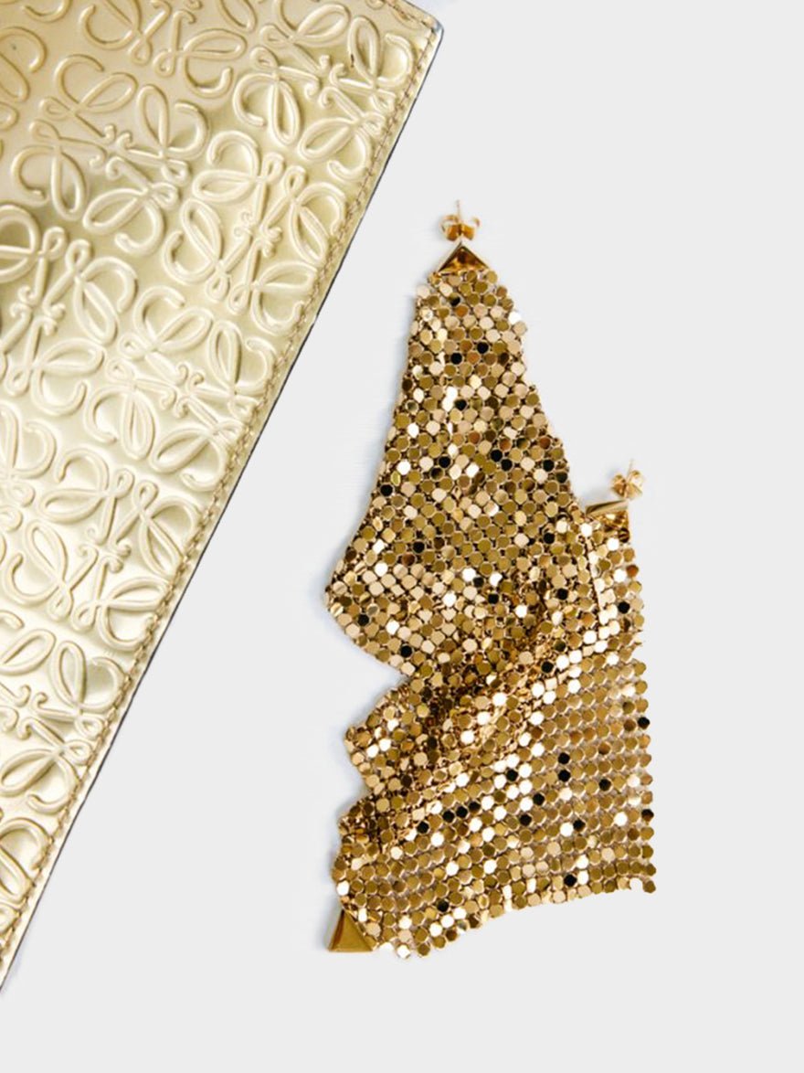 Paco Rabanne Chain Mesh Earrings Gold photo 3
