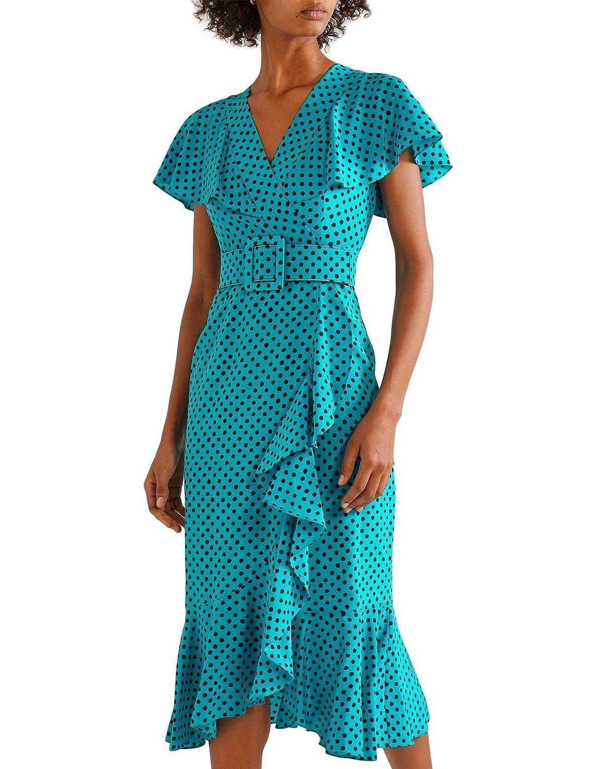 Michael Kors Collection silk spot dot midi cocktail dress photo 4
