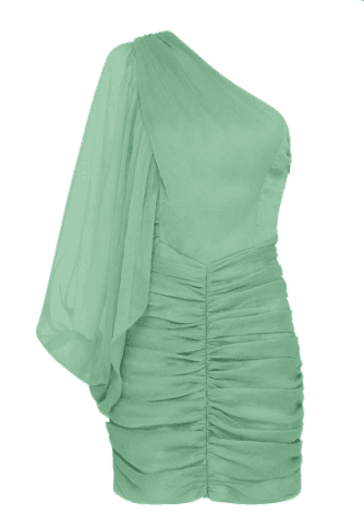 One Shoulder Mini Dress - Spearmint photo 2
