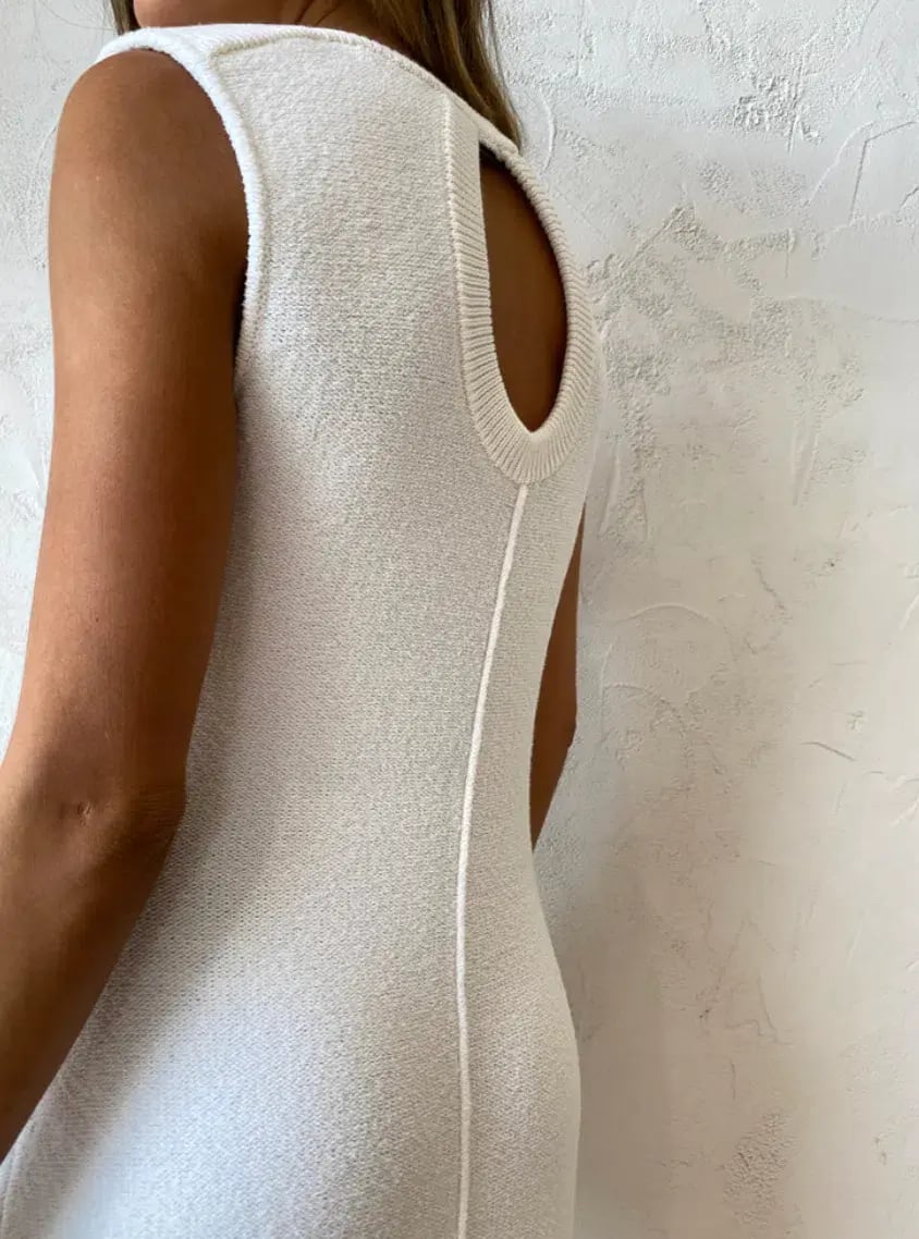 Camilla and Marc Ellington Knit Midi Dress In Ivory Size 10 photo 3