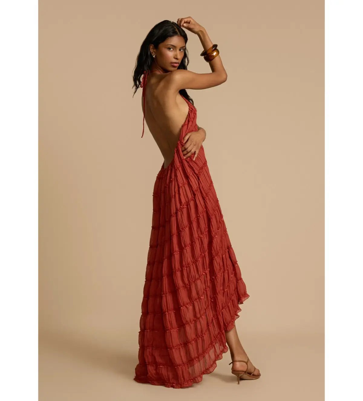 Arcina Ori Juliette Halter and Skirt Set in Red Size AU 6 photo 2