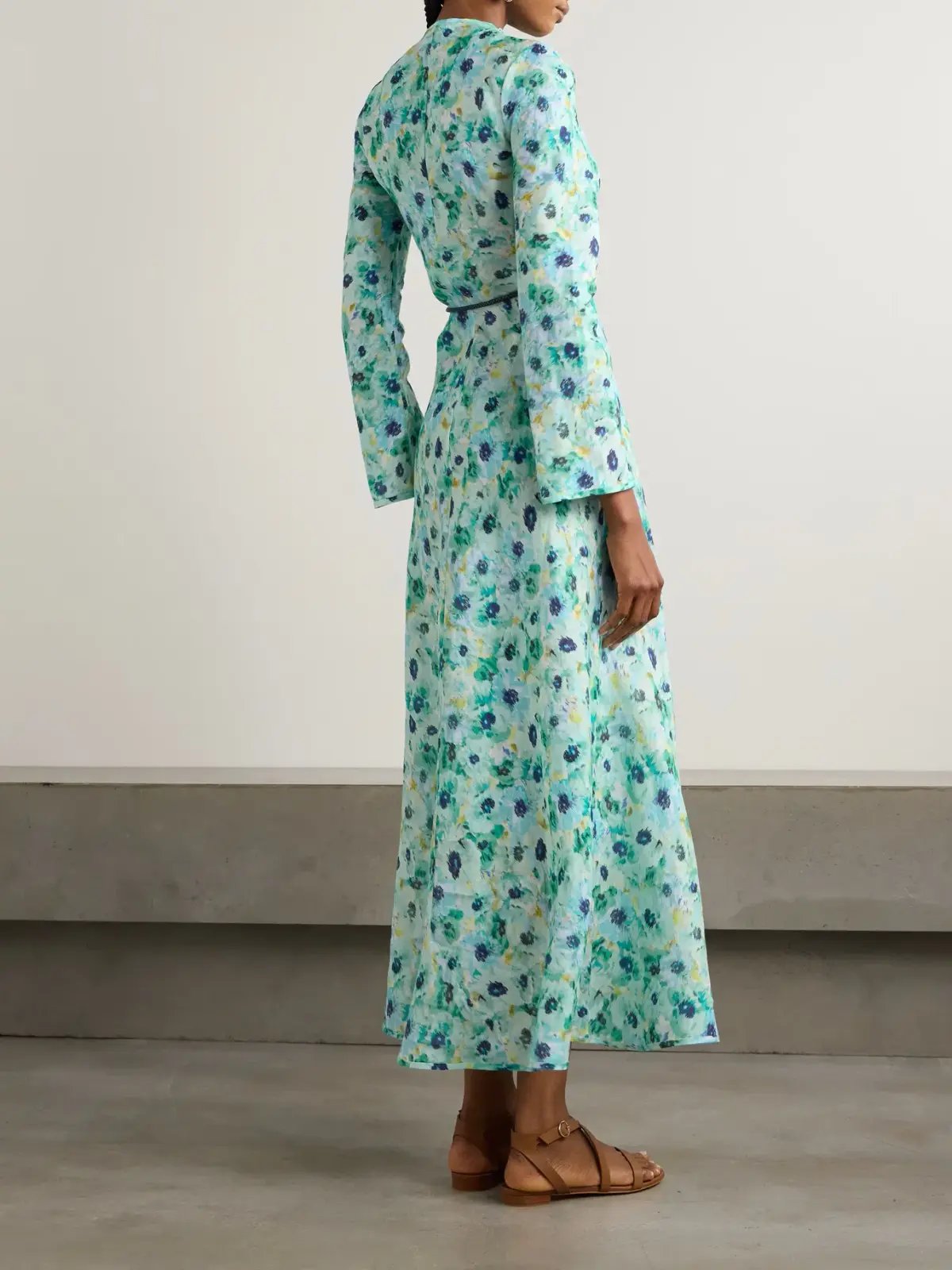 Zimmermann  Lightburst Bias Long Dress in Aqua Floral Size 2 / AU 12 photo 2