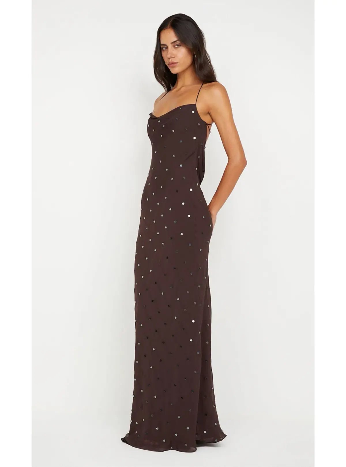 Bec & Bridge Arielle Slip Maxi Dress in Dark Chocolate Brown Size 8 photo 2
