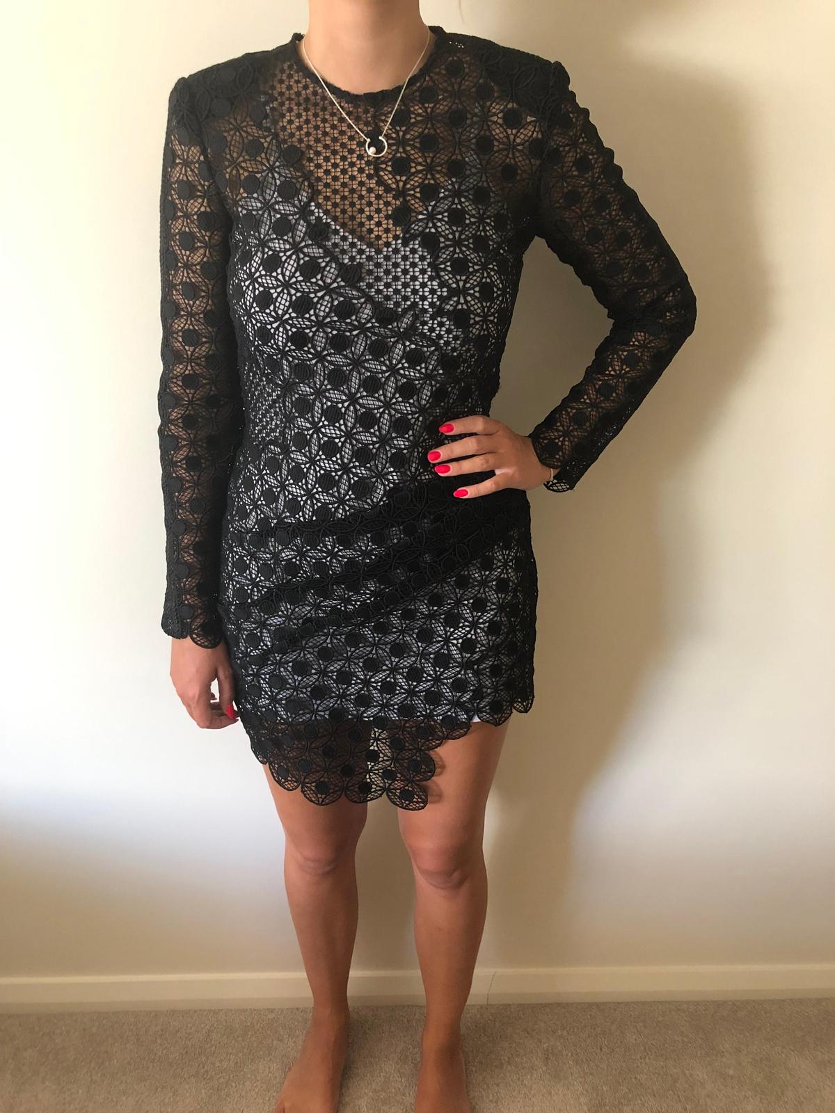 Self Portrait Circular Tile Guipure Lace Mini Dress photo 5