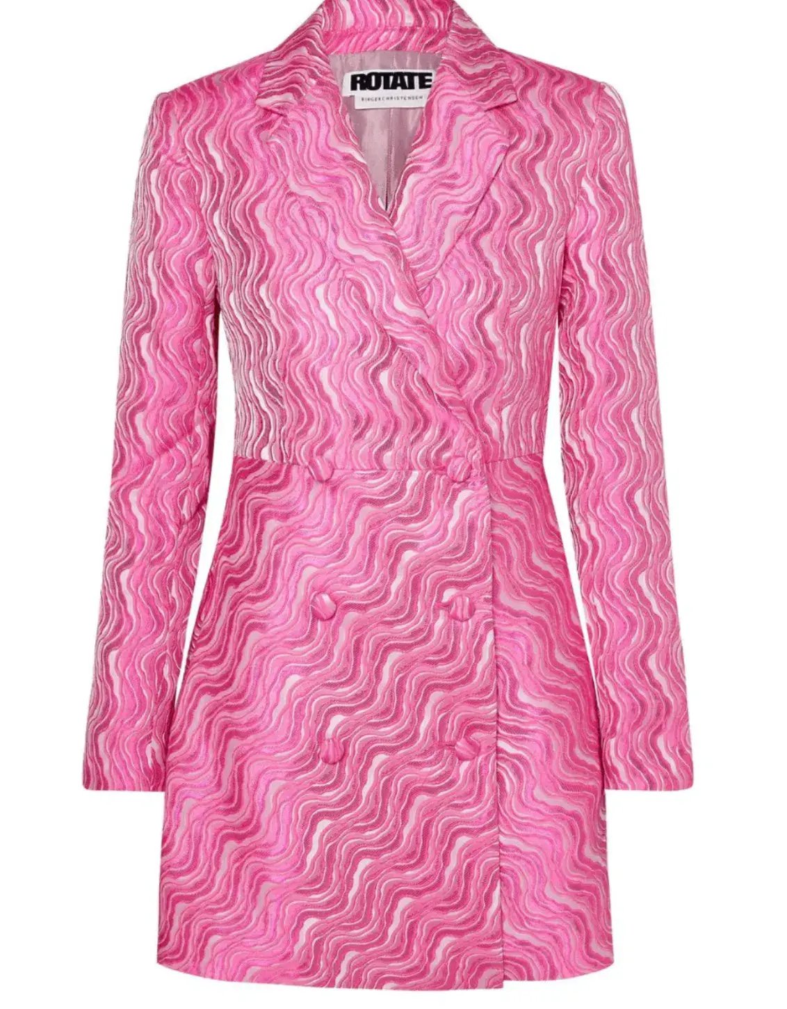 Rotate By Birger Christensen No. 23 Jacquard Blazer Mini Dress in Bubblegum Pink Size 12 photo 4