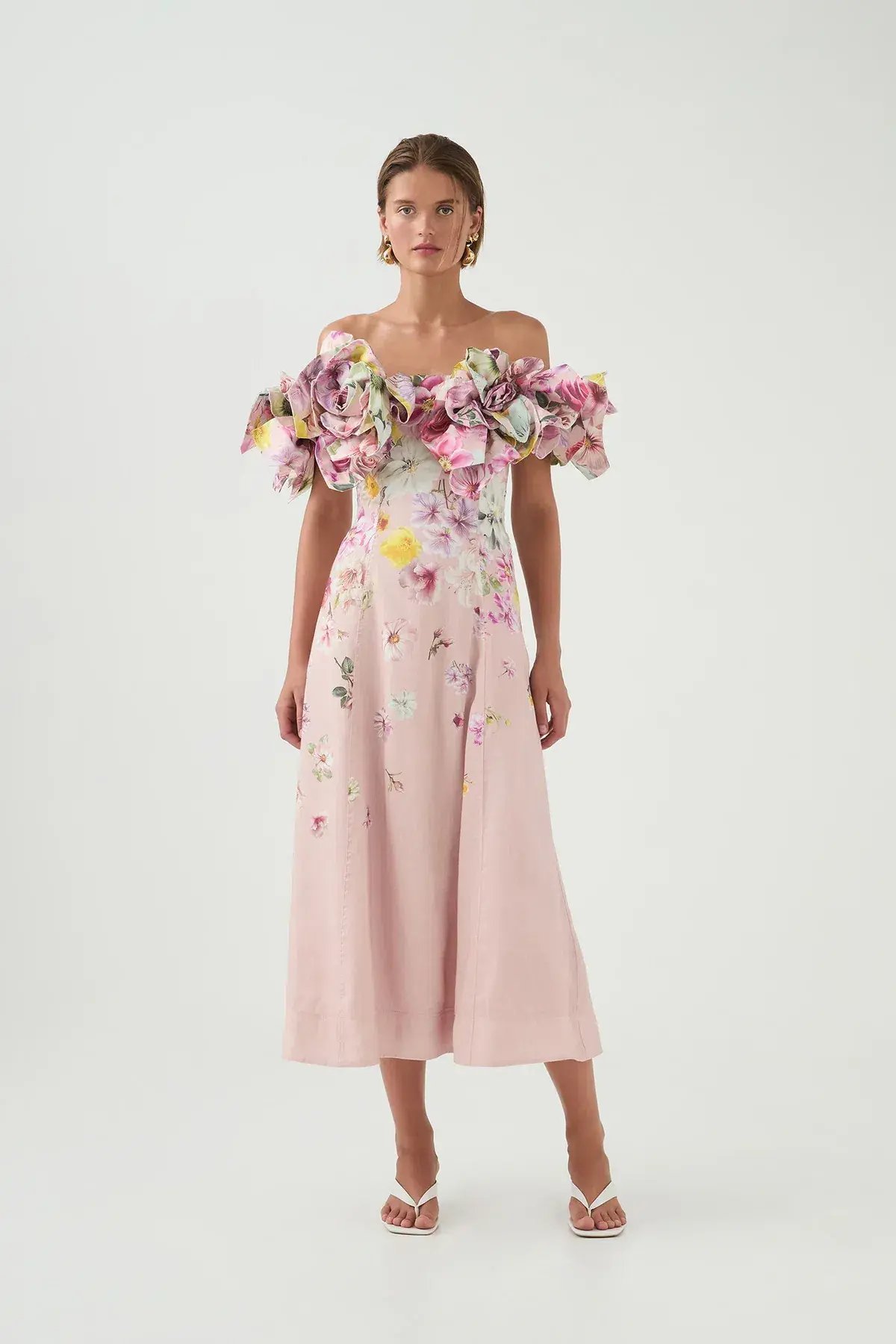 Aje Misha Maxi Dress Floral Pink Size 6 photo 6