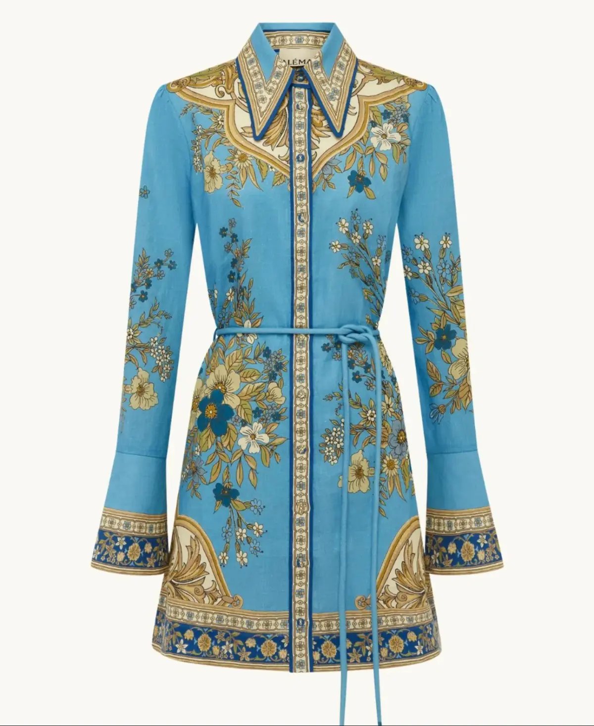 Alemais Cassie Mini Dress in Blue Floral Size 16 photo 5