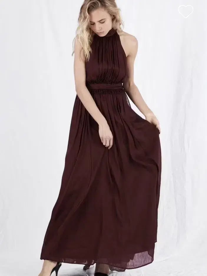Aje Georgia Maxi Dress Burgundy Size 6 photo 4