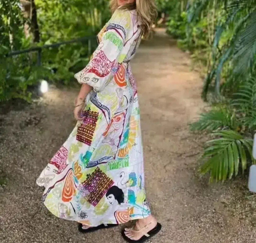 Zimmermann Shelly Billow Long Sleeve Dress in Poster Print Size 1 / AU 10 photo 3