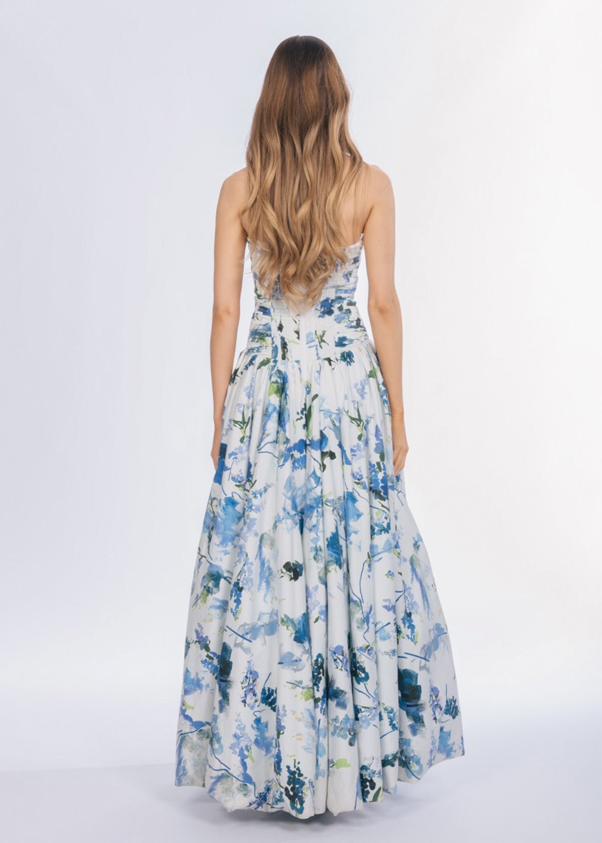 Violette Bubble Hem Maxi Dress In Lavender Print photo 6