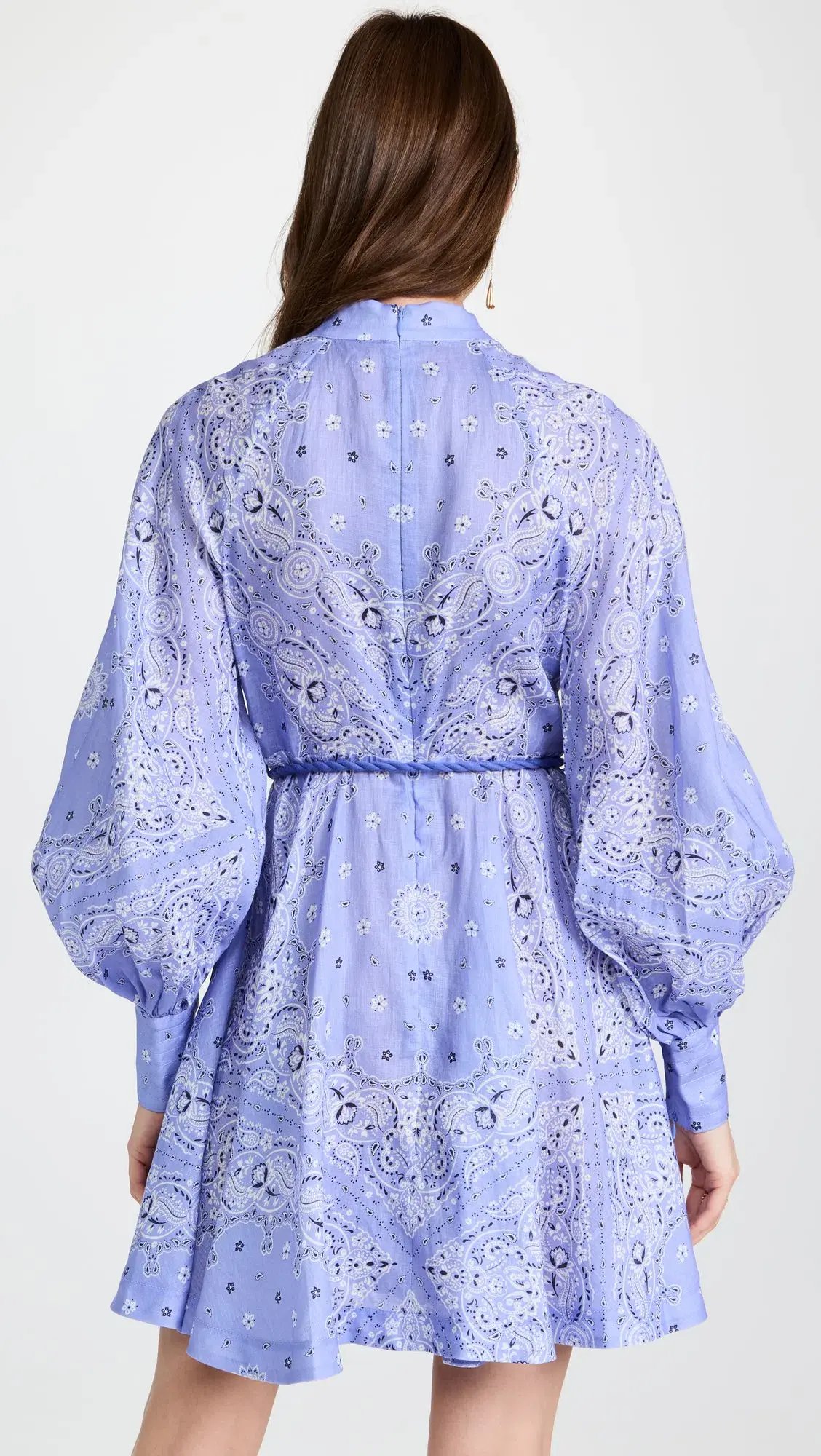 Zimmermann Violet Button Up Mini Dress Cornflower Bandana Size 1 / Au 10 photo 5