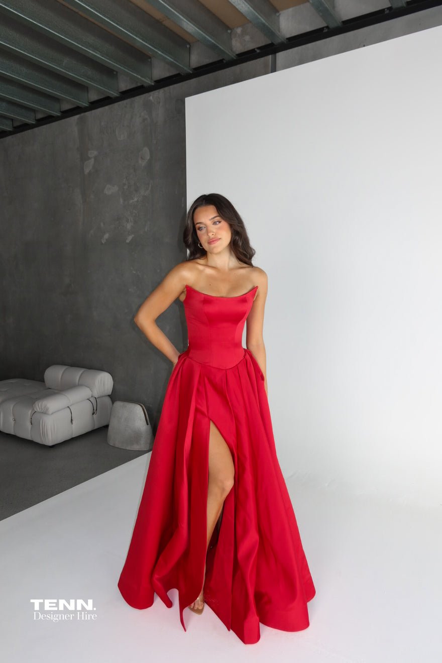 Lia Stublla x TENN Gabriella Gown - Red photo 4
