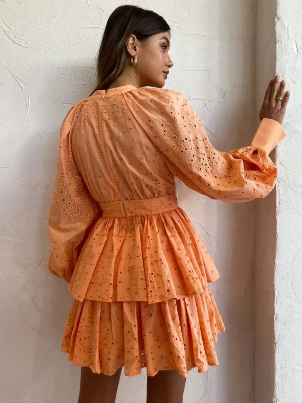 Acler Amelia Mini Dress Apricot Size 8 photo 6