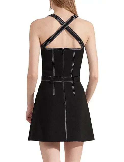 Dion Lee Stitch Tuck Mini Dress Black Size AU 10 photo 2