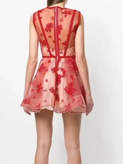 Alex Perry Codie Crinoline Dress Red Size 10 photo 2