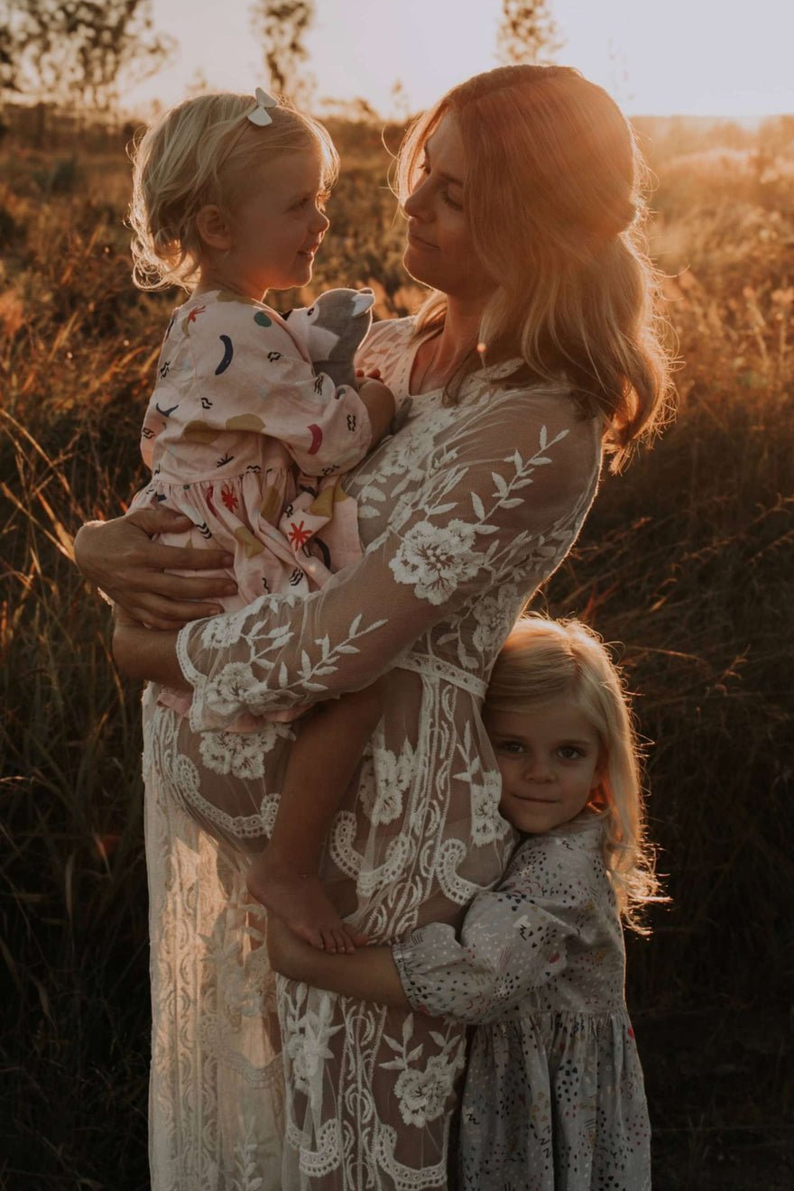 Mama Rentals Madeleine Ivory Lace Midi Dress photo 2