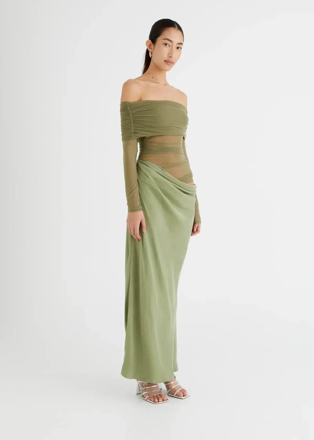 BENNI Yasmin Maxi Dress in Pistachio Size 8 photo 2