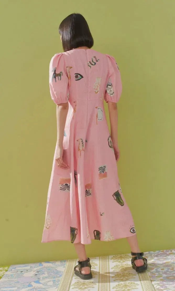 Alemais Cleo Midi Dress Pink Size 10 photo 2