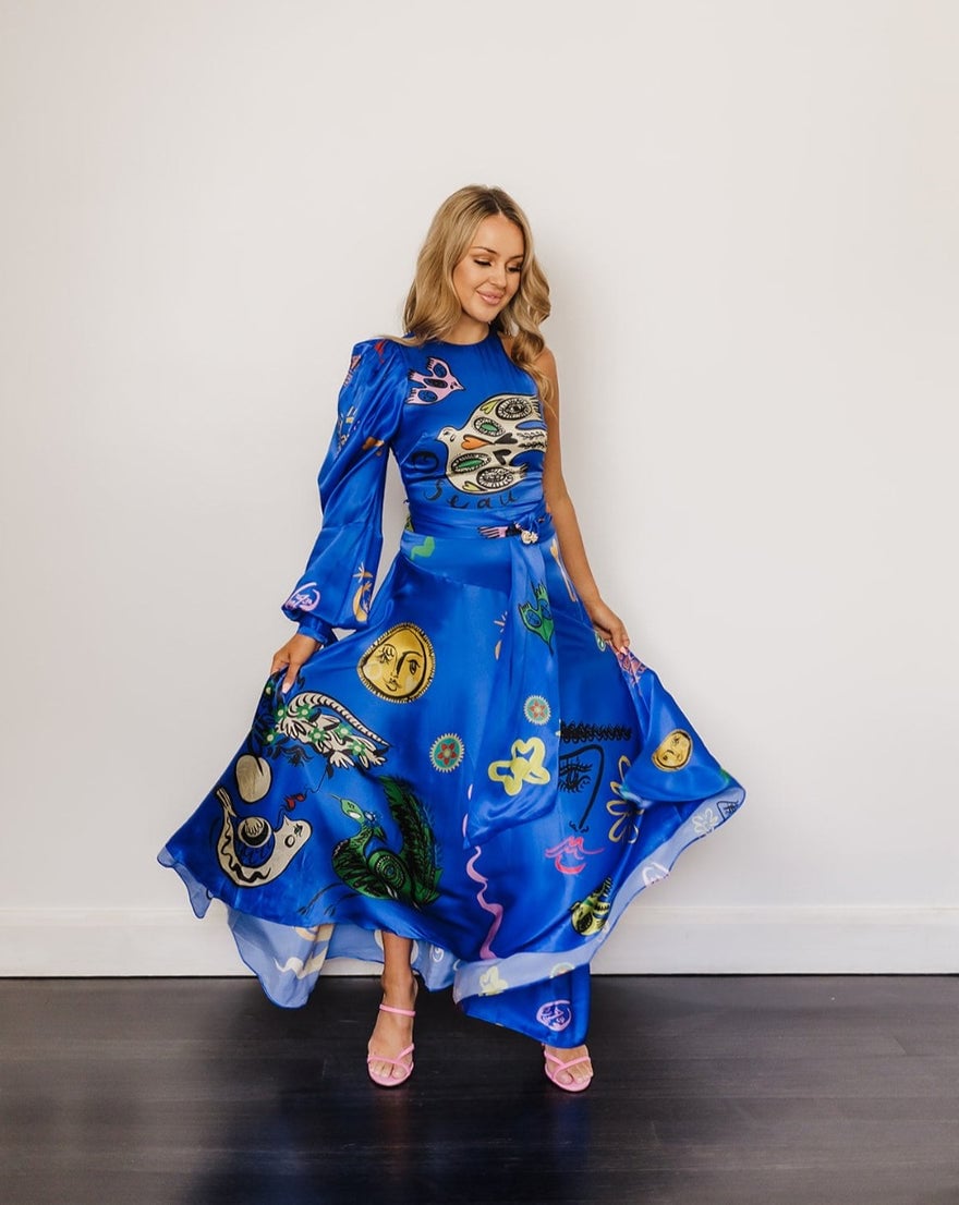 Alemais Soleil One Shoulder Blue Midi Dress photo 2