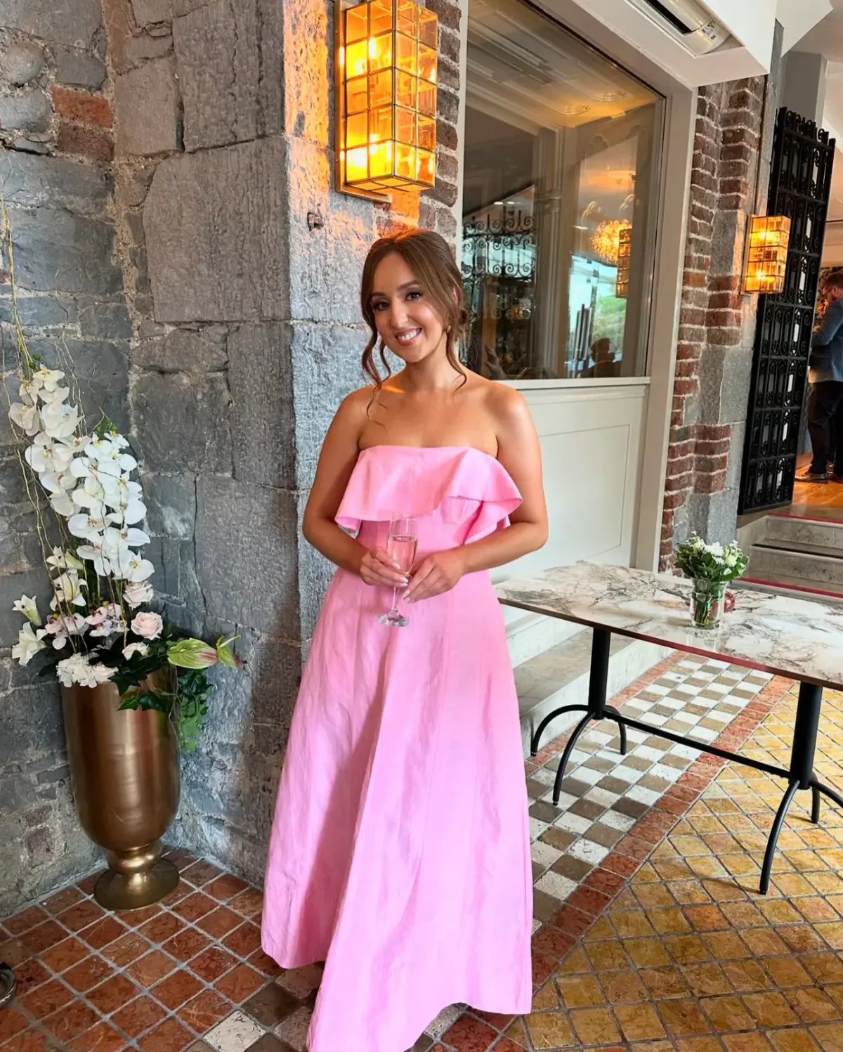 Aje Shallows Strapless Gown in Pink Size 8 photo 2