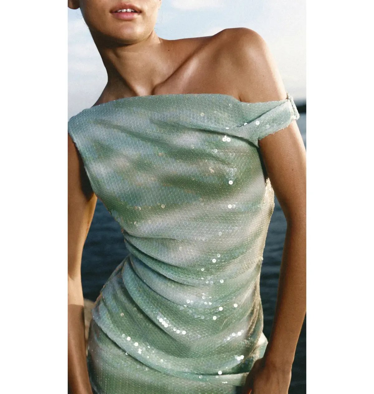 Bec & Bridge Brydie Asym Mini Dress Mint Ombre Size AU 8 photo 2